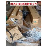 Skid lot : 2 offset umbrellas, bamboo fencing.