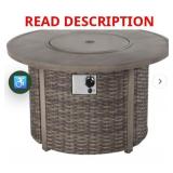 Tenaya Round Wicker Fire Pit Table   42"