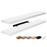 2-Pack Long Floating Shelves, 35W x 9D White
