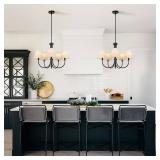 5-Light Dimmable Classic Black Chandelier