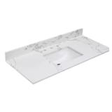 49 in. W Stone Bath Vanity Top, White Sink