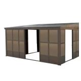 Brown Aluminum Sunroom with Roof