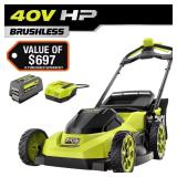 RYOBI 40V HP Brushless 20" Mower w/ Charger (No B