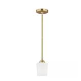 Windom 1-Light Satin Brass Pendant with Shade