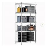 5-Tier Metal Utility Wire Shelving Unit in Chrome