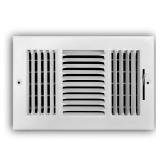 10 in. x 6 in. 3-Way Steel Register White