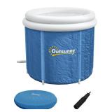 Portable 300L Dark Blue Ice Bath Tub with Lid