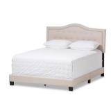 Emerson Beige Fabric Upholstered King Bed