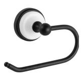 Savannah Matte Black/White Toilet Paper Holder