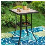 SUMMIT LIVING 40"H Patio Bar Table, Black