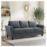 Wesley 80.3 in. Round Arm Sofa, Dark Grey