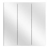 Silver Frameless Tri-View Cabinet with Mirror