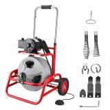 Drain Cleaner 75 ft Sewer Auger on Wheels