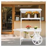 White 52.7x69.2 in 3-Tier Wood Stand