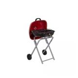 Portable Charcoal Grill in Red with Tray