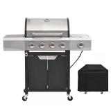 4-Burner Propane Gas Grill with Side Burner