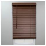 Dark Oak Cordless Faux Wood Blinds 34.5x72