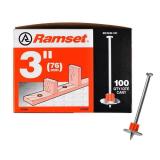 Ramset 3 in. Drive Pins with Washers (100)