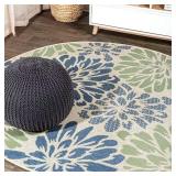 Zinnia Modern Floral Textured Weave Rug (4 ft)