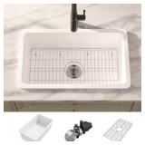 Oslo 30 in. Fireclay Sink w/ Grid & Strainer