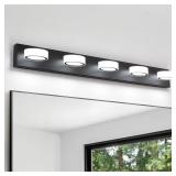 41 in. 5-Light Black LED Vanity Bar