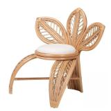 Gresham White and Natural Rattan Accent Chair