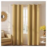 KOUFALL Gold Luxury Blackout Curtains 84"
