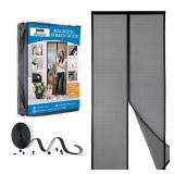 39x82 Black Magnetic Screen Door Bi-Parting