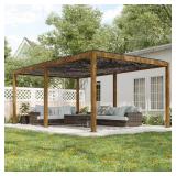 Nordica 12x20 Wood Grain Louvered Pergola