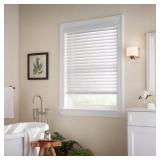 White Cordless Faux Wood Blind 2" Slats 72x54