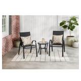 StyleWell Sling Stack Outdoor Chair, Black