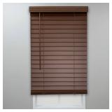 Textured Dark Oak Faux Wood Blinds - 2" Slats