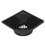 6 in. Plastic Square Drainage Grate in Black