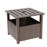Steel Side Table Umbrella Base in Bronze
