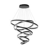 Dimmable 6-Light LED Black Ring Chandelier