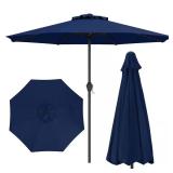 8.5 ft Patio Umbrella with Crank, 8 Ribs Navy