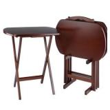 Winsome Corbett 4pc Snack Table Set, Walnut