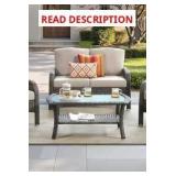 Wicker Patio Loveseat with Beige Cushions