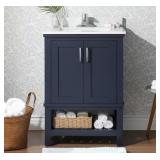 Everdean 24.5 in. Bath Vanity w/ White Marble Top