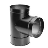 DuraBlack Stove Pipe 6in Tee w/Clean-Out Cap