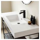Ablitas 48 in. Stone Console Sink, White