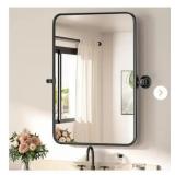24 in. W x 36.2 in. H Modern Rectangular Black Me