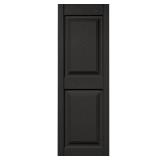 15in.x47in. Raised Panel Vinyl Shutters Black
