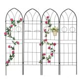 6.5 ft Outdoor Black Metal Trellis (4-Pack)