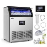 25-in Freestanding Ice Maker, Silver
