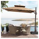 Double Top Cantilever Umbrella with Base