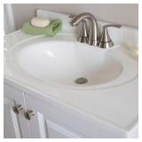 31 in. Marble White Round Vanity Top