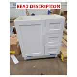 White bathroom vanity,