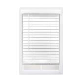 Smooth White Cordless Faux Wood Blinds
