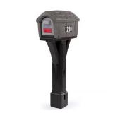 Classic Home Gray Stone/Black Post Mailbox